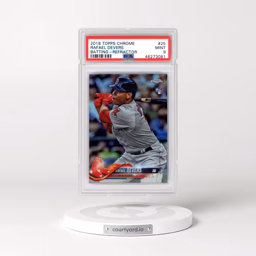 2018 Topps Chrome #25 Rafael Devers - Batting-Refractor (PSA 9 MINT)