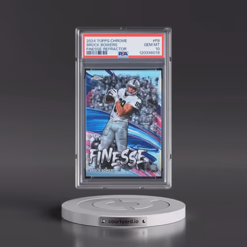 2024 Topps Chrome Finesse #F8 Brock Bowers - Refractor (PSA 10 GEM MINT)