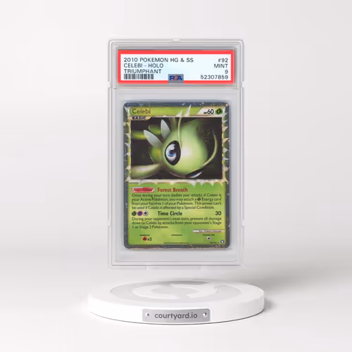 2010 Pokémon Heartgold & Soulsilver Triumphant #92 Celebi - Holo (PSA 9 MINT)