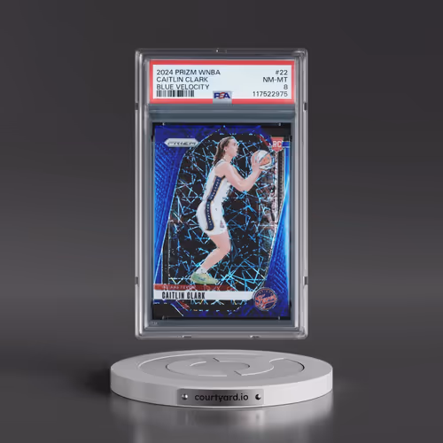 2024 Panini Prizm WNBA #22 Caitlin Clark - Blue Velocity (PSA 8 NM-MT)