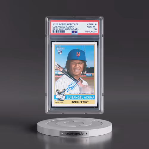 2025 Topps Heritage Real One Autographs #ROALA Luisangel Acuna (PSA 10 GEM MINT)