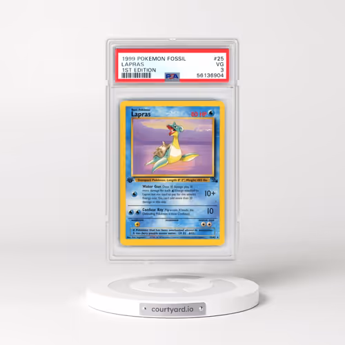 1999 Pokémon Fossil #25 Lapras - 1st Edition (PSA 3 VG)