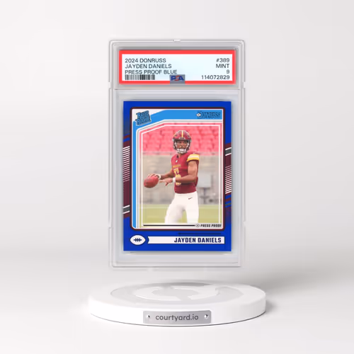 2024 Panini Donruss #389 Jayden Daniels - Press Proof Blue (PSA 9 MINT)