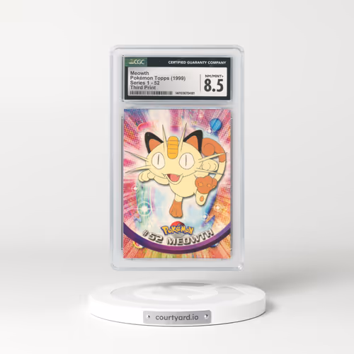 1999 Series 1 (Oval Nintendo Seal) #52 Meowth - Third Print (Green Logo) (CGC 8.5 NM-MT+)