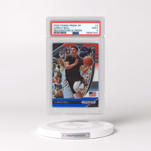 2020 Panini Prizm Draft Picks #3 LaMelo Ball - Red/White/Blue Prizm (PSA 9 MINT)