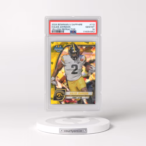 2024 Bowman University Chrome Sapphire #112 Kaleb Johnson - Yellow Refractor (PSA 10 GEM MINT)