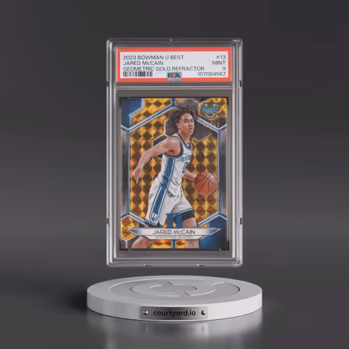2023 Bowman University Best #13 Jared McCain - Geometric Gold Refractor (PSA 9 MINT)