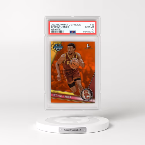 2023 Bowman University Chrome #95 Bronny James - Orange Refractor (PSA 10 GEM MINT)
