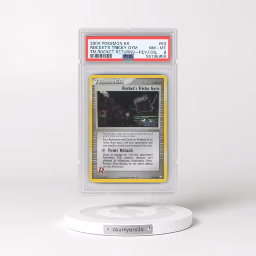 2004 Pokémon EX Team Rocket Returns #90 Rocket's Tricky Gym - Reverse Foil (PSA 8 NM-MT)