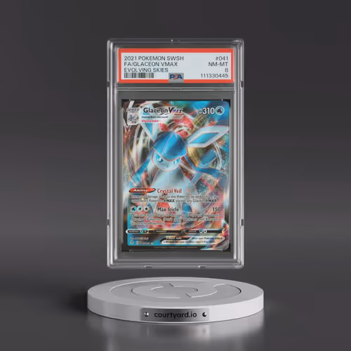 2021 Pokémon Sword & Shield Evolving Skies #041 Glaceon Vmax - Full Art (PSA 8 NM-MT)
