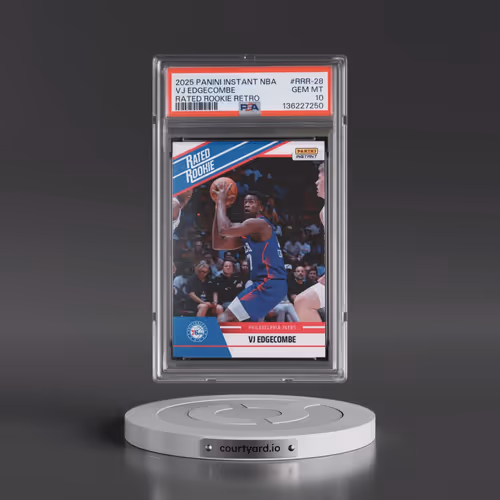 2025 Panini Instant NBA Rated Rookie Retro #RRR-28 VJ Edgecombe (PSA 10 GEM MINT)