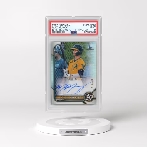 2022 Bowman Chrome Prospect Autographs #CPAMMU Max Muncy - Refractor (PSA 9 MINT)