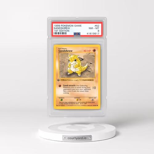 1999 Pokémon Game #62 Sandshrew - 1st Edition (PSA 8 NM-MT)