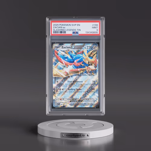 2025 Pokémon Svp EN-SV Black Star Promo #198 Zacian EX - Holo Slashing Legends Tin (PSA 9 MINT)