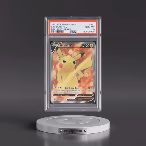 2022 Pokémon Sword & Shield Brilliant Stars #157 Pikachu V - Holo Full Art (PSA 10 GEM MINT)