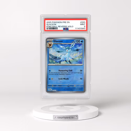 2025 Pokémon Pre EN-Prismatic Evolutions #025 Glaceon - Reverse Holo Poke Ball (PSA 9 MINT)