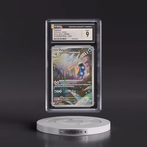 2025 Black Bolt - BLK EN #104/086 Palpitoad - Illustration Rare Holo (CGC 9 MINT)
