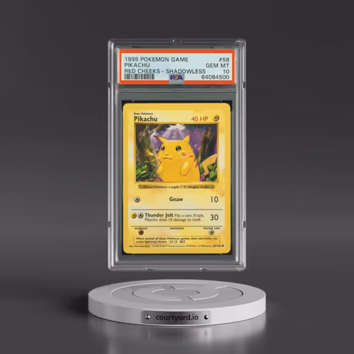 1999 Pokémon Game #58 Pikachu - Shadowless Red Cheeks (PSA 10 GEM MINT)