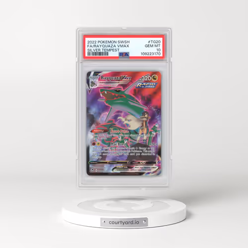 2022 Pokémon Sword & Shield Silver Tempest #TG20 Rayquaza Vmax - Full Art (PSA 10 GEM MINT)