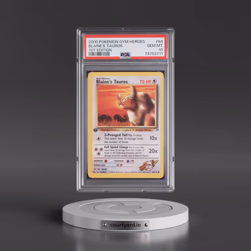 2000 Pokémon Gym Heroes #64 Blaine's Tauros - 1st Edition (PSA 10 GEM MINT)