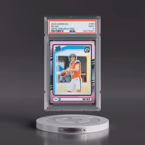 2024 Panini Donruss #369 Bo Nix - Optic Preview-Pink (PSA 9 MINT)