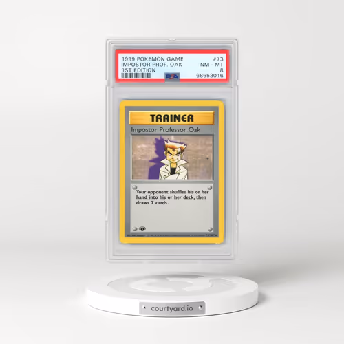 1999 Pokémon Game #73 Impostor Professor Oak - 1st Edition (PSA 8 NM-MT)