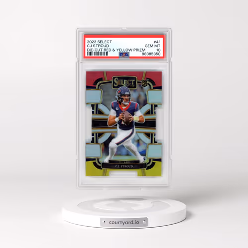 2023 Panini Select #41 CJ Stroud - Die-Cut Red & Yellow Prizm (PSA 10 GEM MINT)