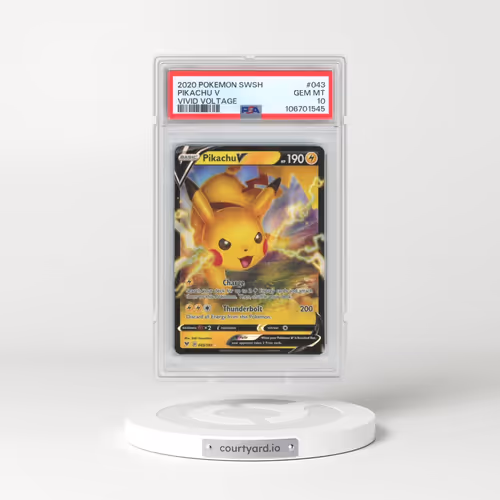 2020 Pokémon Sword & Shield Vivid Voltage #043 Pikachu V - Holo (PSA 10 GEM MINT)