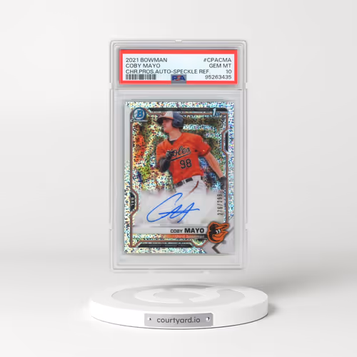 2021 Bowman Chrome Prospect Autographs #CPACMA Coby Mayo - Speckle Refractor (PSA 10 GEM MINT)