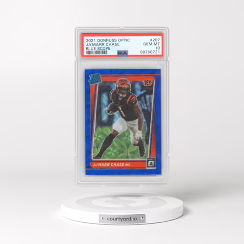 2021 Panini Donruss Optic #207 JA'Marr Chase - Blue Scope (PSA 10 GEM MINT)