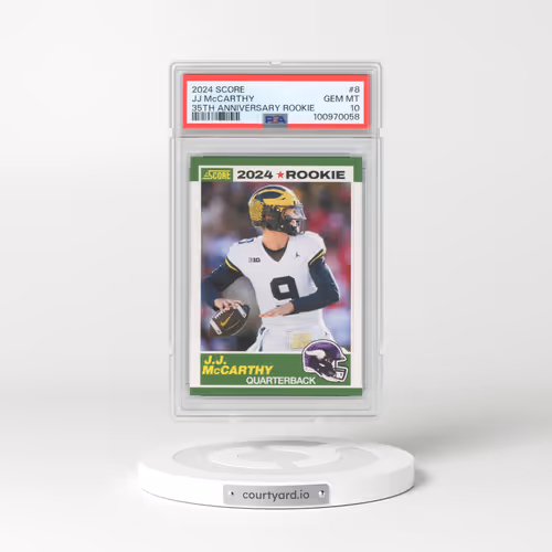2024 Panini Score 35th Anniversary Rookie #8 JJ McCarthy (PSA 10 GEM MINT)