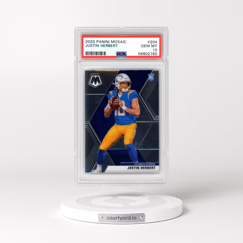 2020 Panini Mosaic #204 Justin Herbert (PSA 10 GEM MINT)