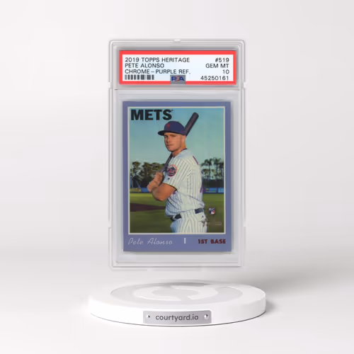 2019 Topps Heritage #519 Pete Alonso - Chrome-Purple Refractor (PSA 10 GEM MINT)