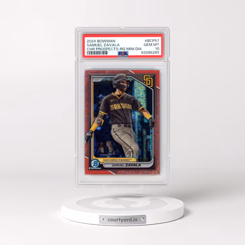 2024 Bowman Chrome Prospects #BCP57 Samuel Zavala - Rose Gold Mini Diamond Refractor (PSA 10 GEM MIN