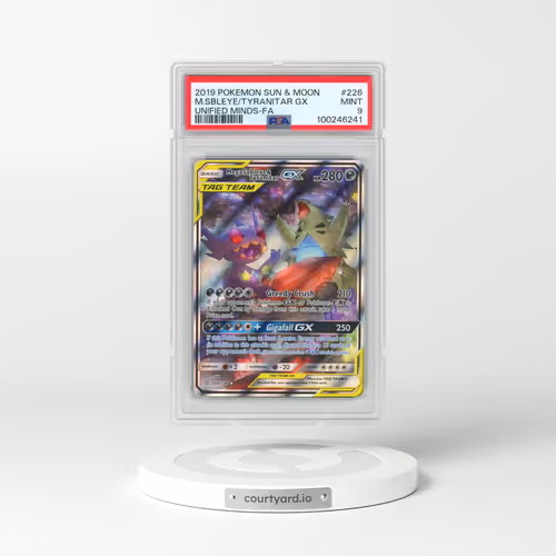 2019 Pokémon Sun & Moon Unified Minds #226 Mega Sableye & Tyranitar GX - Holo Full Art (PSA 9 MINT)