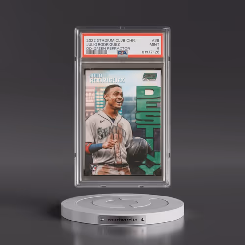2022 Topps Stadium Club Chrome Dynasty and Destiny #3B Julio Rodriguez - Green Refractor (PSA 9 MINT