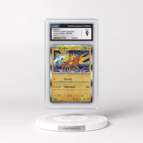 2024 Crimson Haze #027/066 Zapdos - Holo (CGC 9 MINT)