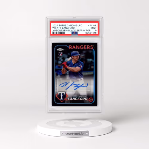 2024 Topps Chrome Update Chrome Baseball Update Series Autographs #ACWL Wyatt Langford - Black Refra