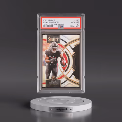 2023 Panini Select #180 Bijan Robinson - Die-Cut Silver Prizm (PSA 10 GEM MINT)