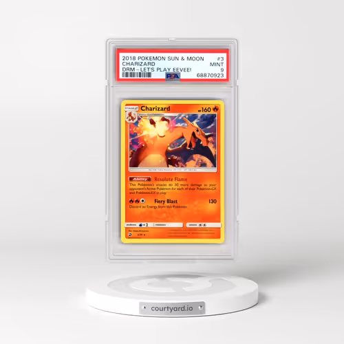 2018 Pokémon Sun & Moon Dragon Majesty #3 Charizard - Let's Play Eevee! (PSA 9 MINT)