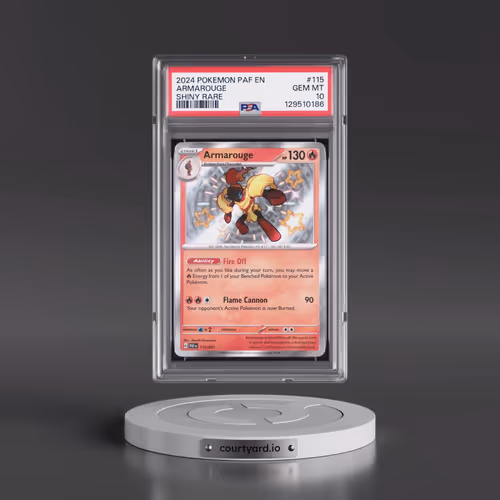 2024 Pokémon Paf EN-Paldean Fates #115 Armarouge - Shiny Rare (PSA 10 GEM MINT)