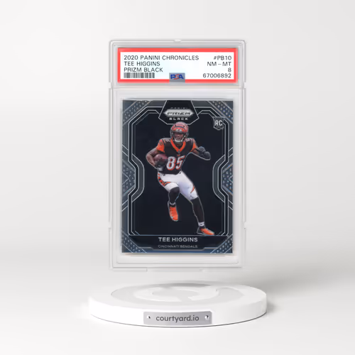 2020 Panini Chronicles Prizm Black #PB10 Tee Higgins (PSA 8 NM-MT)