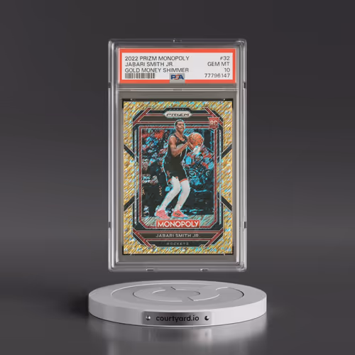 2022 Panini Prizm Monopoly #32 Jabari Smith Jr. - Gold Money Shimmer (PSA 10 GEM MINT)