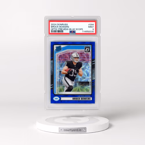 2024 Panini Donruss #394 Brock Bowers - Optic Preview-Blue Scope (PSA 9 MINT)