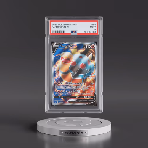 2020 Pokémon Sword & Shield #188 Torkoal V - Holo Full Art (PSA 9 MINT)