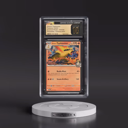 2025 Destined Rivals - DRI EN #034/182 Ethan's Typhlosion - Prerelease Cosmos Holo (CGC 10 PRISTINE)