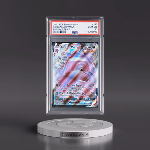2021 Pokémon Sword & Shield Fusion Strike #157 Gengar Vmax - Full Art (PSA 10 GEM MINT)
