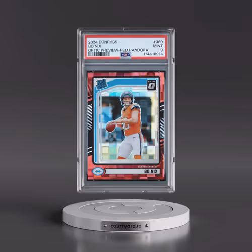 2024 Panini Donruss #369 Bo Nix - Optic Preview-Red Pandora (PSA 9 MINT)