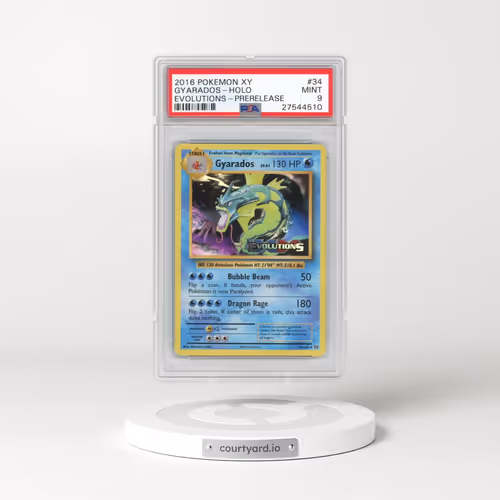 2016 Pokémon XY Evolutions #34 Gyarados - Holo Prerelease (PSA 9 MINT)