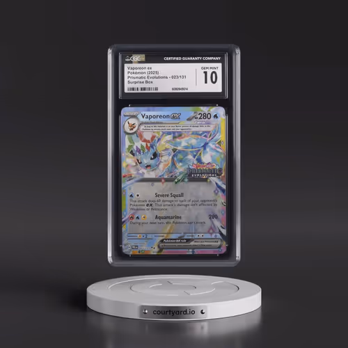 2025 Pokémon Pre EN-Prismatic Evolutions #023 Vaporeon EX - Holo Surprise Box Exclusive (CGC 10 GEM